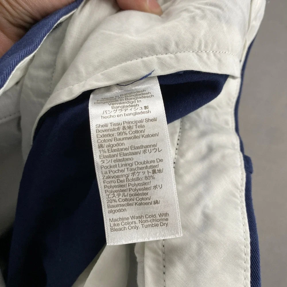 J.Crew Flex Relaxed Fit Chino Pants Mens 29x30 Navy Blue Cotton Stretch Trousers